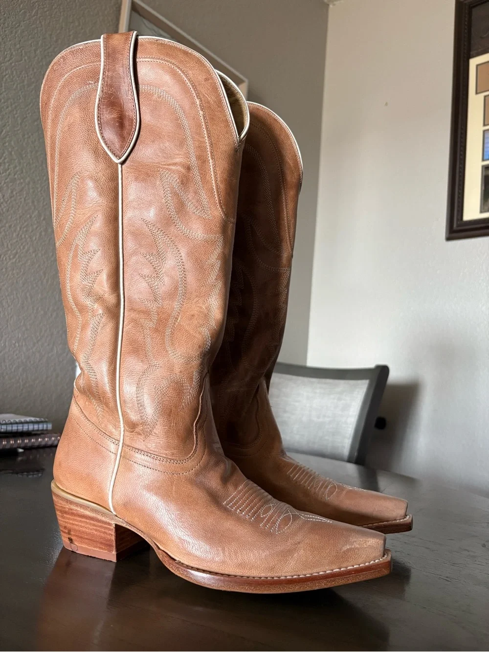 Tony Lama Toffee Over-the-Knee Western Boots